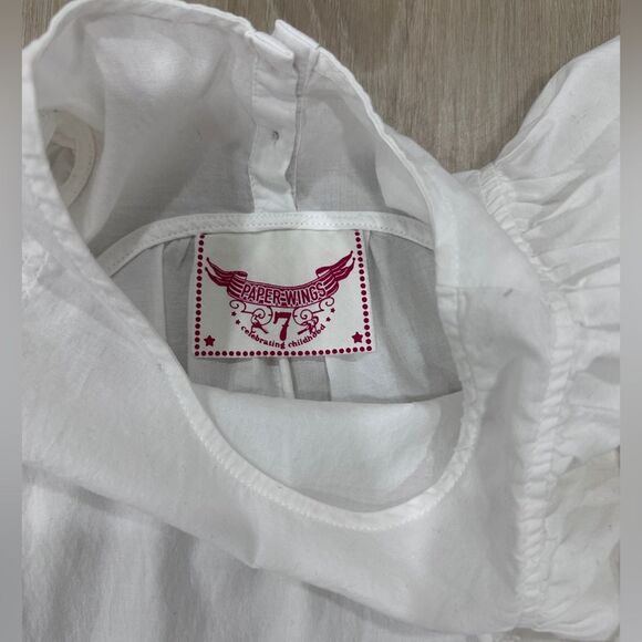 Paper Wings girls white dress, size 7 - Picture 2 of 6